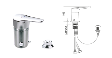 Imagen de Monocomando Bidet con transferencia Golf