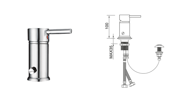 Imagen de Bidet con transferencia  satinado Vector