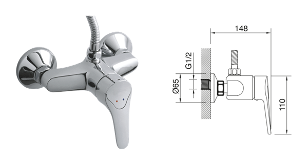 Imagen de Ducha exterior monocomando 40 mm Golf