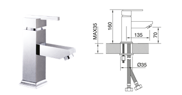 Imagen de Monocomando Lavatorio Square