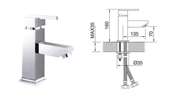 Imagen de Monocomando Lavatorio Square