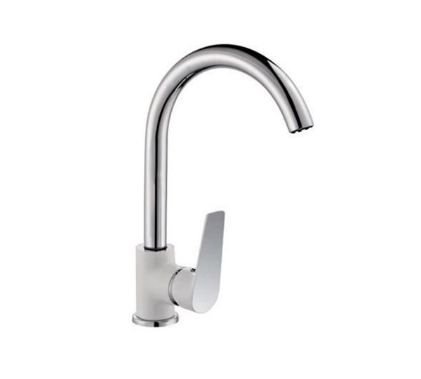 Imagen de Grifo cocina mesa alto DUO blanco Fas