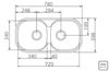 Imagen de Pileta doble 78x40x14.5 Tramontina